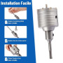 Gedlex Foret Beton 68mm, Scie Cloche Beton 100mm, Foret à Sec avec Tête de Meulage YG8, M22 Trépan Béton avec Queue Ronde 110mm