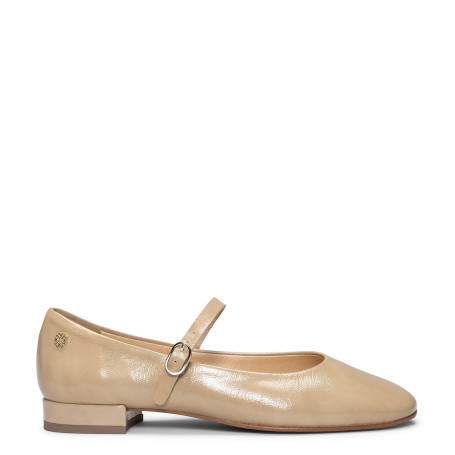 miMaO. Mary Jane à lanière en Cuir venis pour Femme. Fabrication Artisanale