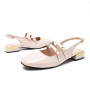 Fudaolee Sandales Femme Mary Janes Chaussures à Talon Bas élégante Slingback Escarpins Habillées Double Boucle Sandales Mode Moc