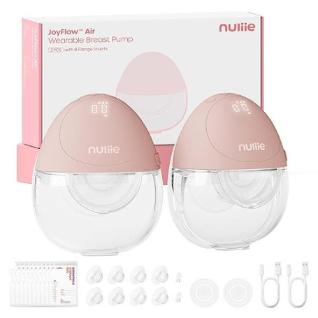 Nuliie JoyFlow Air Tire-lait Électrique Mains Libres, fin & compact, tire-lait portable avec 3 modes & 12 niveaux, silencieux, s