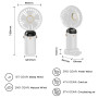 Jsdoin Ventilateur portable rechargeable par USB avec 5 vitesses,mini ventilateur de bureau pliable avec écran LED pour la maiso
