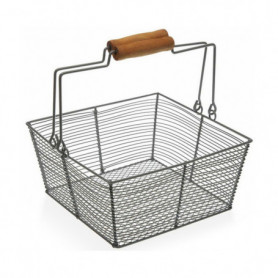 Coupe à fruits Versa Carré Gris Métal Bois Acier (22,5 x 10 x 22,5 cm) 27,99 €