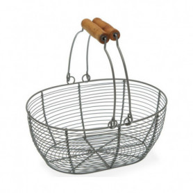 Coupe à fruits Versa Gris Oblongue Métal Bois Acier (18 x 9,5 x 23,5 cm) 25,99 €