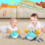 ZZQVIP Crabe Qui Marche Bebe, Jouet Enfant 1 2 3 4 Ans, Jouets D'éducation Précoce en Musique, Idées Cadeaux pour Bébé de 3 à 12