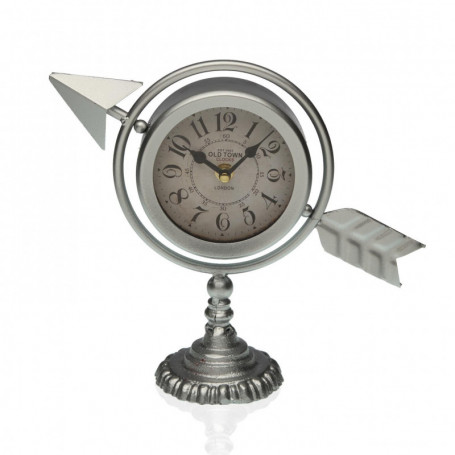 Horloge de table Versa Argenté Flèche pleine Métal (23 x 16 x 8 cm) 30,99 €