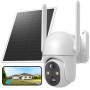 SEHMUA 4G LTE Caméra Solaire Extérieure avec Carte Sim, 2K HD IP Caméra de Surveillance sans Fil avec Panneau Solaire, Vision No