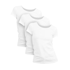 Basic Treasure T-Shirts Femme Coton Doux – Lot de 2 ou 3 Pièces, Manches Courtes et Longues, Tailles S à XL