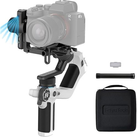 Feiyu SCORP Mini 2 [Officiel] KIT,Stabilisateur Camera de Suivi IA Intégré 4 en 1 à 3 Axes,Charge Utile de1200g,Prise de Vue Ver