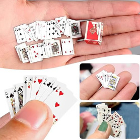 3 jeux de poker miniature, Jeux de Cartes, Mini Jeu de 54 Cartes, Jeux en classe et jeux en famille, Facile à transporter et ada