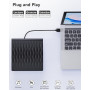 DANGZW Lecteur CD DVD Externe pour PC, USB 3.0 et Type-C Portable Lecteur CD DVD +/-RW ROM, Lecteur et Graveur CD DVD Internes p
