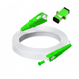 MiusKiw Cable Fibre Optique SC/APC-SC/APC pour Orange SFR Bouygues Freebox Sosh RED by SFR, Rallonge fibre optique Avec un Coupl