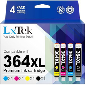 LxTek 364 XL Cartouches d'encre Remplacement pour HP 364 364XL pour HP Photosmart 5520 5525 5510 6520 6510 7510 7520 Deskjet 352