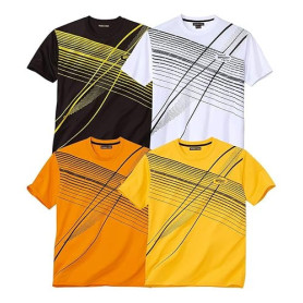 ATLAS FOR MEN - Lot de 4 Tee-Shirts - T-Shirts à Manches Courtes - Disponible en Grandes Tailles du M au 5XL