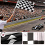 1Pcs Drapeau Course à Damier, Drapeau de Course à Damier Noir et Blanc, Drapeau Blanc et Noir pour Decoration Thème Voiture ou M
