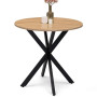 IDMarket - Table à Manger Ronde Alix 4 Personnes Pied araignée Bois et Noir 80 cm