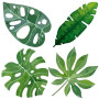 GORGECRAFT 4 pièce de Feuilles de Palmier pour Fenêtre 16cm Feuilles Monstera Plantes Tropicales Statiques Amovibles Imperméable