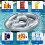 DAJASD Gonflable Porte Gobelet Piscine, 8 Trous Grand Plateau Piscine, 2 en 1 Porte-gobelet Gonflable avec Pompe À Air, 71X56cm