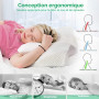 Elviros Oreillers à Mémoire de Forme, Oreillers Ergonomiques pour la Nuque, Oreiller Ergonomique Forme Orthopédique Anti Douleur