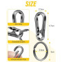 Caianwin 3 Pièces Mousqueton Porte Clé Porte Clef Mousquetons en Métal Porte-Clés Homme pour Accrocher dans Le Sac à Dos, Clés d