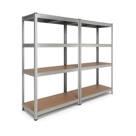 EURO VANADIUM - Double Étagères de Rangement Charges Lourdes - 160 x 160 cm - 640 kg - Étagères de Garage modulables, 4 Niveaux,
