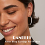 RANKEEF 3 mm de large Boucles d'oreilles femme or,creoles argent femme, creole plaqué or, hypoallergéniques, Boucles d'oreilles 