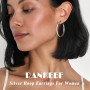 RANKEEF 3 mm de large Boucles d'oreilles femme or,creoles argent femme, creole plaqué or, hypoallergéniques, Boucles d'oreilles 