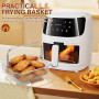 Healifty Panier De Friteuse À Air Carré En Acier Inoxydable 8.07X8.07X2.56In Avec Poignée Ergonomique Accessoire De Cuisson Pour