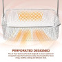 Healifty Panier De Friteuse À Air Carré En Acier Inoxydable 8.07X8.07X2.56In Avec Poignée Ergonomique Accessoire De Cuisson Pour