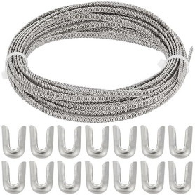 GORGECRAFT Désossage de Corset en Acier Plat en Spirale de 5mX4mm avec 20 Embouts D'Os en Spirale en Acier Inoxydable Couvre-Fil