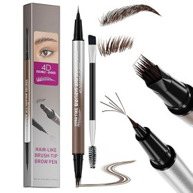 Erinde Crayon Sourcils Microblading 2 en 1, Crayon Sourcils Waterproof, Pointe Multi-Ramifications et Pointe Précise, Maquillage
