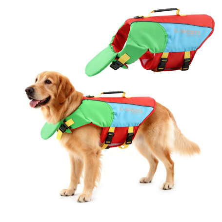 Gilet Flottaison Chien, SilverChry Gilet de Sauvetage, Bouee Chien, Adapté Aux Sports Nautiques, Dog Life Jacket (L)