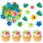GVSS 83 Pièces Decoration Gateau Anniversaire,Fleur Comestible Deco Gateau Tropicales,Funfetti,Décoration de Gateau Comestible e