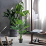 Lighterday Lot de 2 grandes plantes artificielles décoratives d'intérieur - Palmier artificiel en plastique pour bureau, maison,