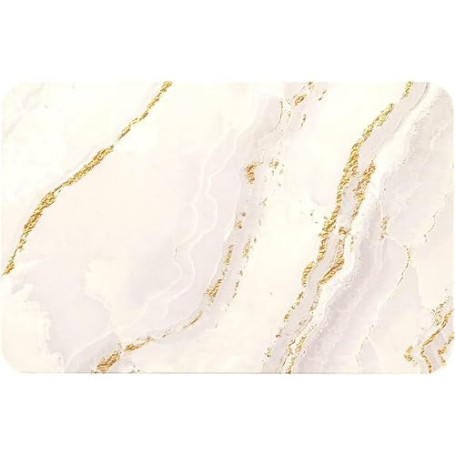 Tendance - Tapis Diatomite 39x60 cm - Marbre - Salle de Bain - Tapis