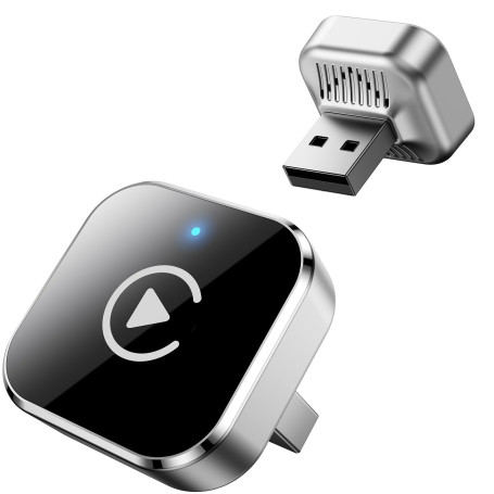 Ancvet CarPlay sans Fil Adapter 2026 Upgrade, Mini 2-en-1 Dongle USB Plug & Play, CarPlay & Android Auto sans Fil pour Voiture, 