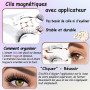 Chlffua Kit de Faux Cils Magnétiques Rose, Faux Cils au Look Naturel avec Applicateur, Demi-Cils et Cils Complets, Réutilisables