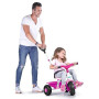 FEBER - Baby Trike Pink, Tricycle pour Enfants avec Cadre en Métal et Ceinture de Sécurité, 2 Positions, Poussette et Tricycle à