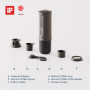 OutIn Nano Machine à café expresso électrique portable, Auto-chauffante avec Charge USB-C, Compatible Café Moulu & Capsules NS -