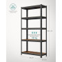 SONGMICS Étagère de Rangement à 5 Niveaux, 30 x 75 x 150 cm, Capacité 650 kg, Planches Réglables, Style Industriel, pour Cuisine