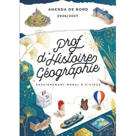 Agenda de bord 2026/2027 professeur d’Histoire Géographie EMC: Carnet de bord A4 pour les enseignants