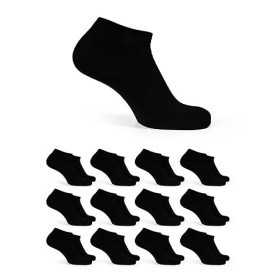 Basic Treasure Lot de 12 paires de socquettes de sport unisexes – Coton respirant – Chaussettes basses – Noir, blanc ou gris | C