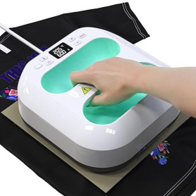 Presse à Chaud Textile 22.8cmx22.8cm/9"x9" Portable LED Presse Chauffante avec Minuterie, Chauffage Rapide&Arrêt Automatique DIY