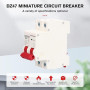 2 Pièces Disjoncteur Miniature 1000V DC 2P 16A Din Rail Mount Protection Contre Les Surcharges à Domicile Interrupteur D'air pou