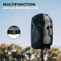 Vonyx Verve38 Enceinte Sono Portable 800W, Enceinte Bluetooth Puissante, 2 Micros sans Fil UHF, Poignées et roulettes de Transpo