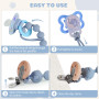 EARLY MINDS Pack de 3 Attache Tetine Silicone, Attache Sucette avec Une Seule Pièce en Silicone, Accroche Tétine Bebe pour Fille