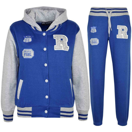 A2Z 4 Kids Survêtement de baseball unisexe pour filles et garçons R Fashion Fox et NYC Sweat à capuche avec jogging B.B Contrast