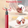 Flintronic® Outil D'ébavurage Manuel, 1 Manche en Métal + 11 Lames BS1010 HSS Lames D'ébavurage Rotatives en Métal à 360° pour T