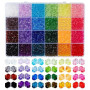 PH PandaHall 6240pcs Perles de Cristal 4mm Perles Acryliques à Facettes 24 Couleurs Arc-en-Ciel Perle Toupies Perle Entretoises