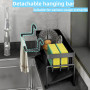 VILCEN Porte Éponge Évier Cuisine avec Cuvette de Auto-vidange, Organisateur Evier Cuisine avec Porte-Serviettes et Rangement, N