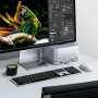 SATECHI Hub Mac Mini & Support avec Boîtier SSD NVMe/SATA M.2, Données 10Gbps, 3X USB-A 5/10Gbps et Prise Audio, pour Mac Mini M